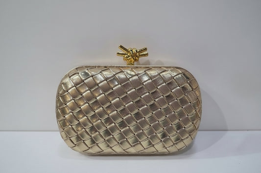 Metallic Woven clutch knot style