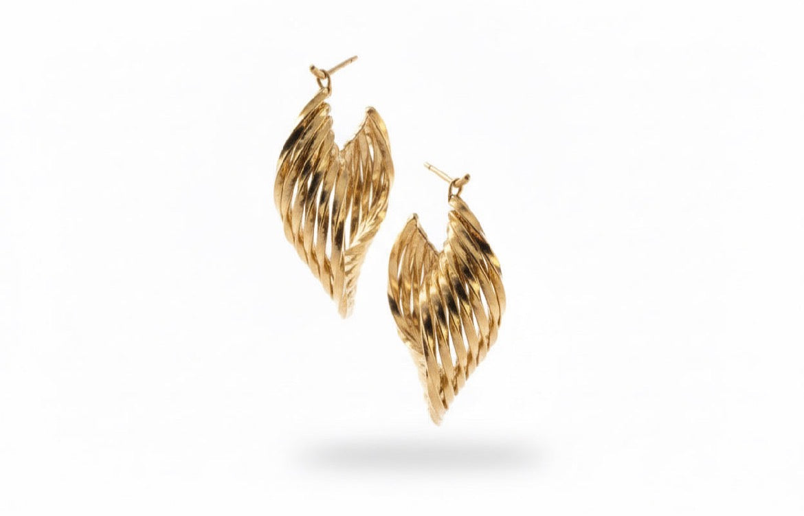 18k Gold Plated Twisted Hoop Earrings