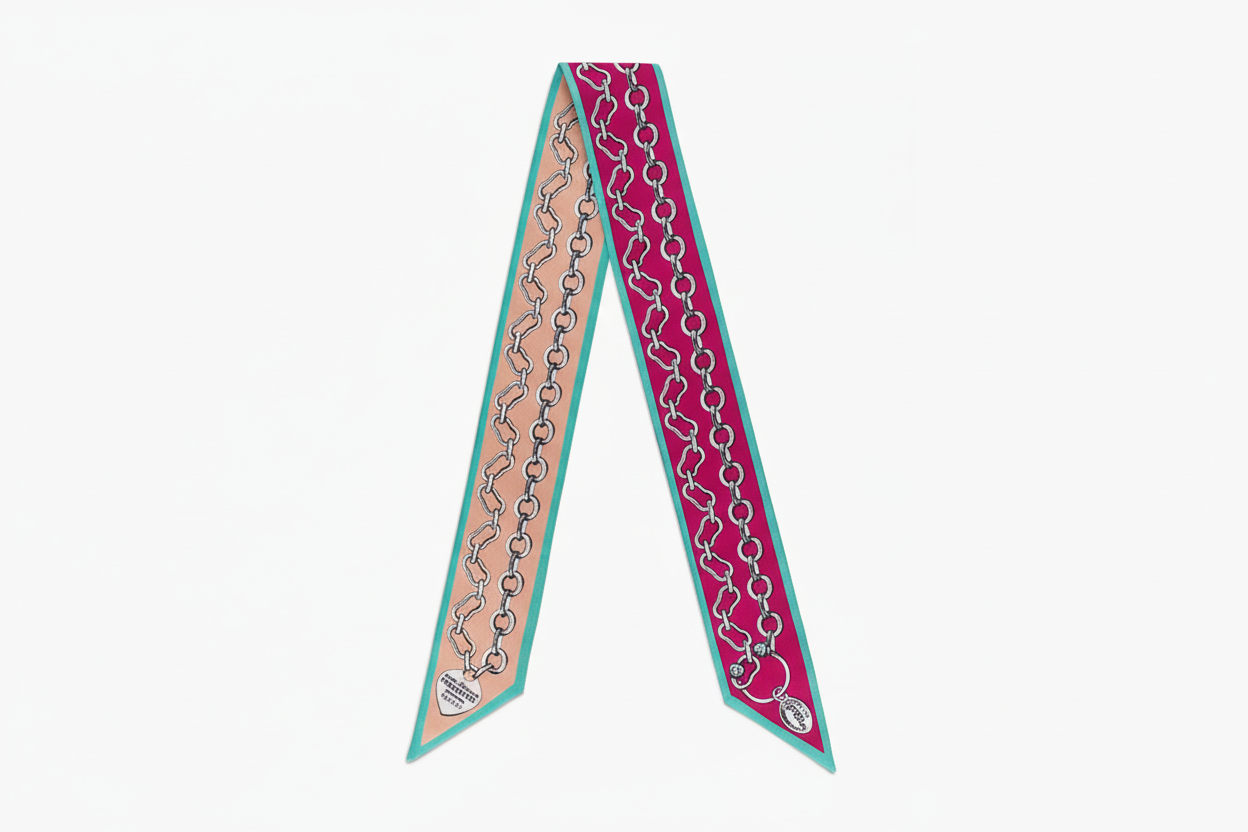 Printed Twill Ribbon Scarf