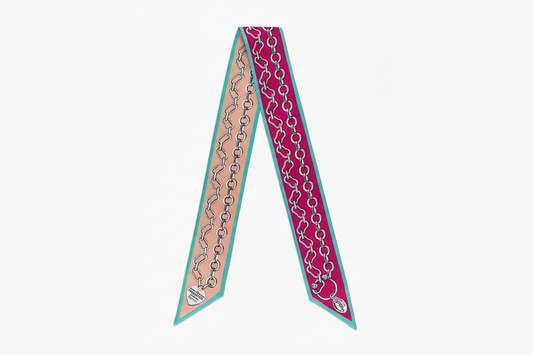 Printed Twill Ribbon Scarf