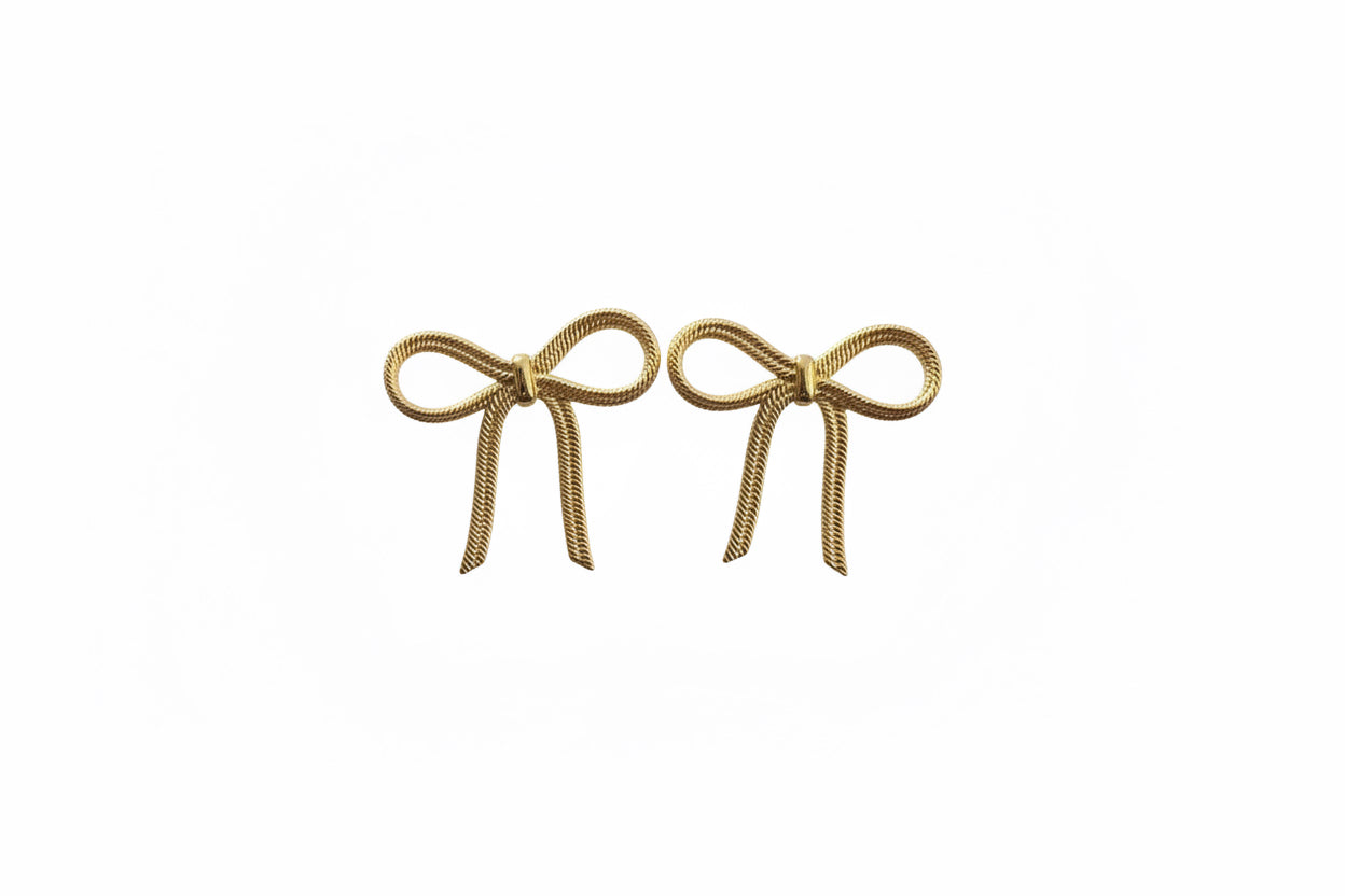 Harringbone Bow Earrings