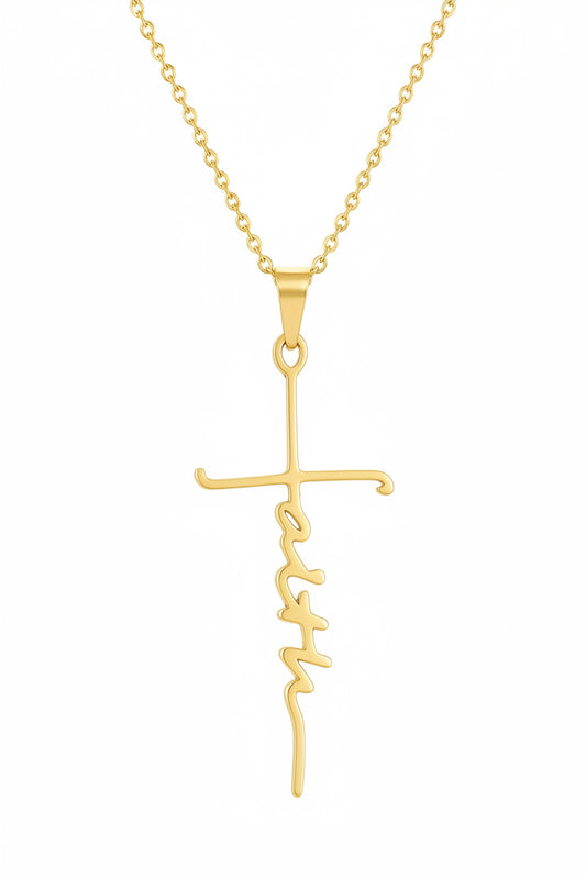 Gold Cross Faith Necklace