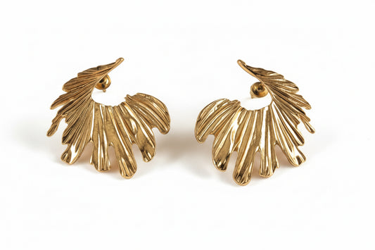 Feather Drop Chic Earrings