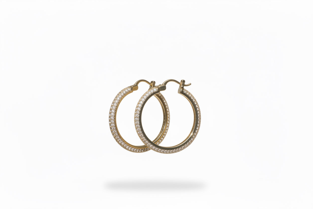 Pave Hoop Earrings
