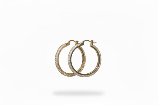 Pave Hoop Earrings