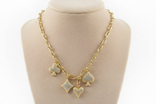 High Stakes Pave Charm Necklace